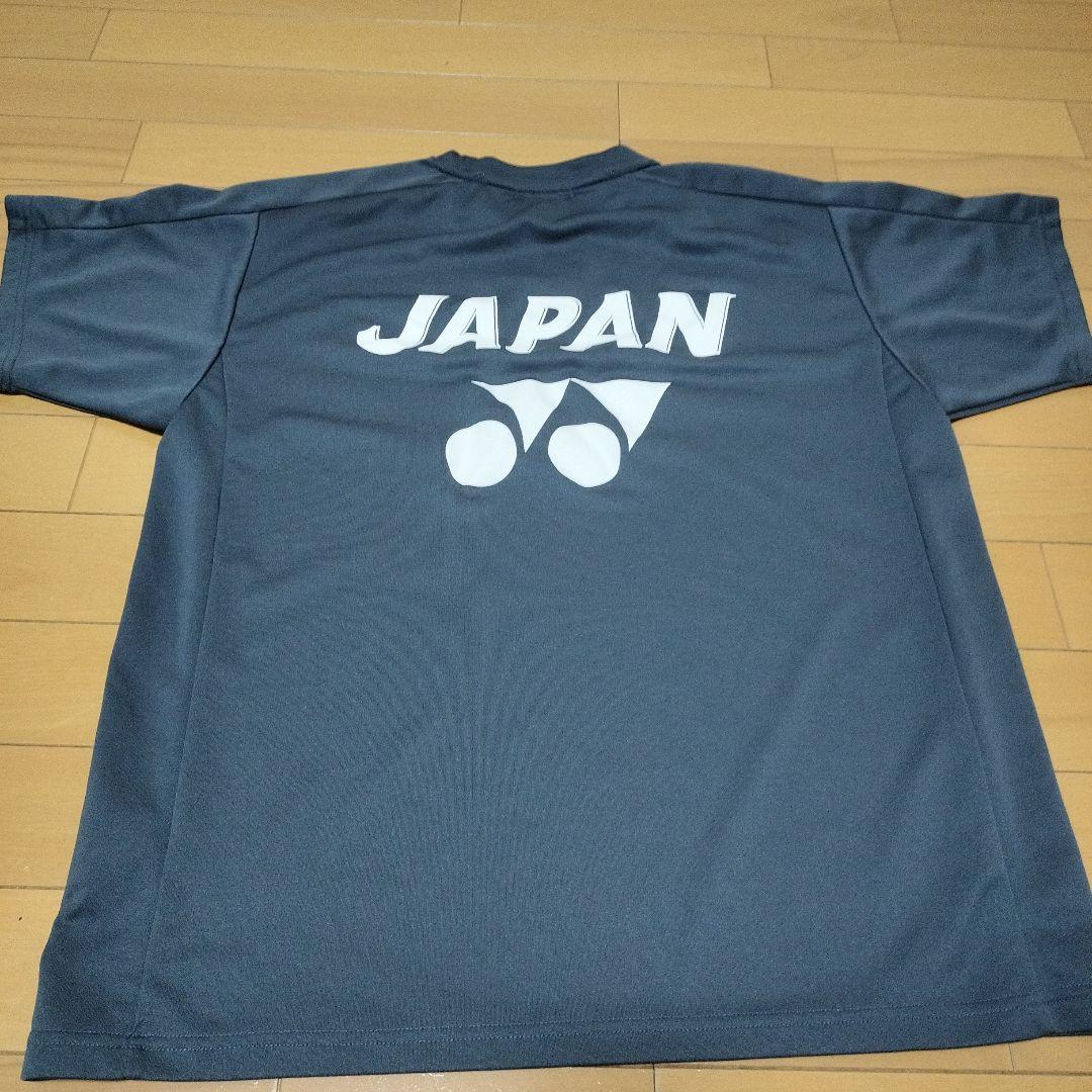 YONEX バドミントンシャツ Lサイズ グレー/赤 日本代表 JAPAN