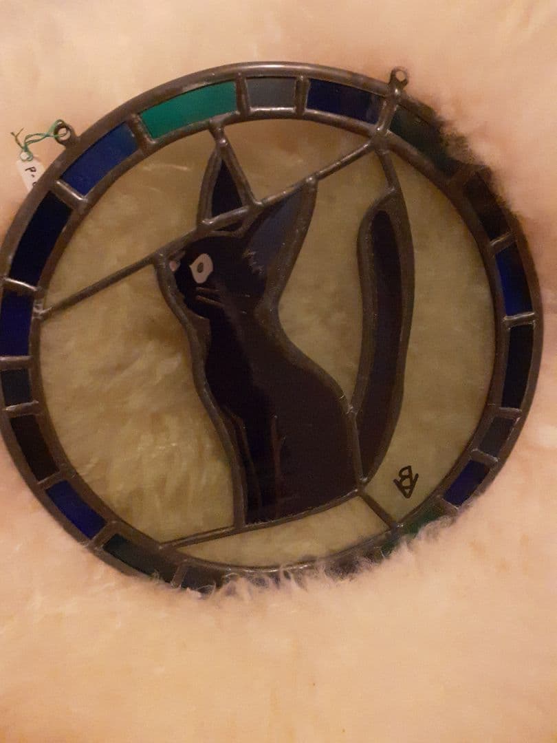 ★ジブリ美術館限定　魔女の宅急便　ジジ　ステンドグラス　黒猫ジジ　1点物