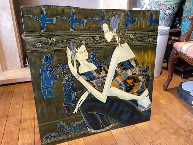 現代アート 漆芸 母子像