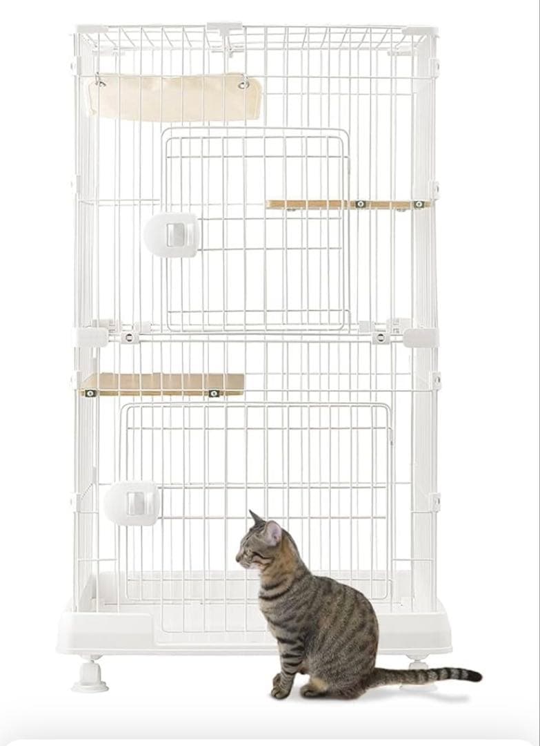 富山市まで引き取り希望 猫用ケージ　2段　ハンモック付き