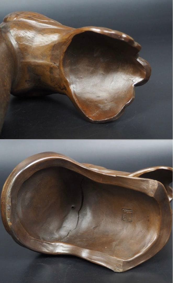 送料無料　昭和の名工　木村友敬作　胡麻備前　鳩置物