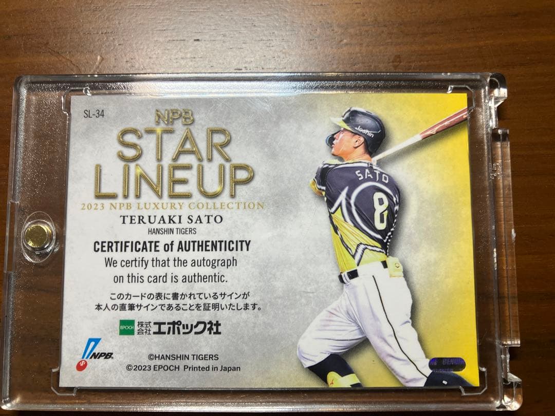 タイガース　佐藤輝明　直筆サインカード　epoch  10シリ　ラストナンバー