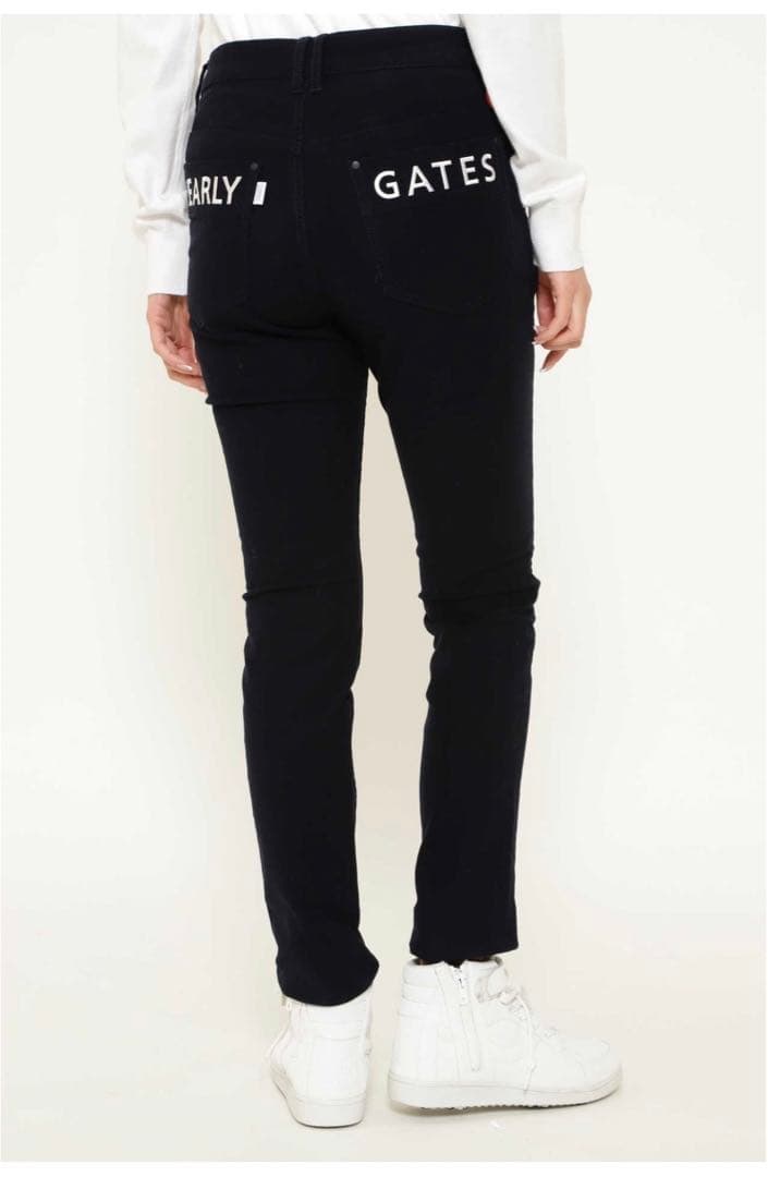 PG♡黒バック刺繍モールスキンストレッチパンツ00