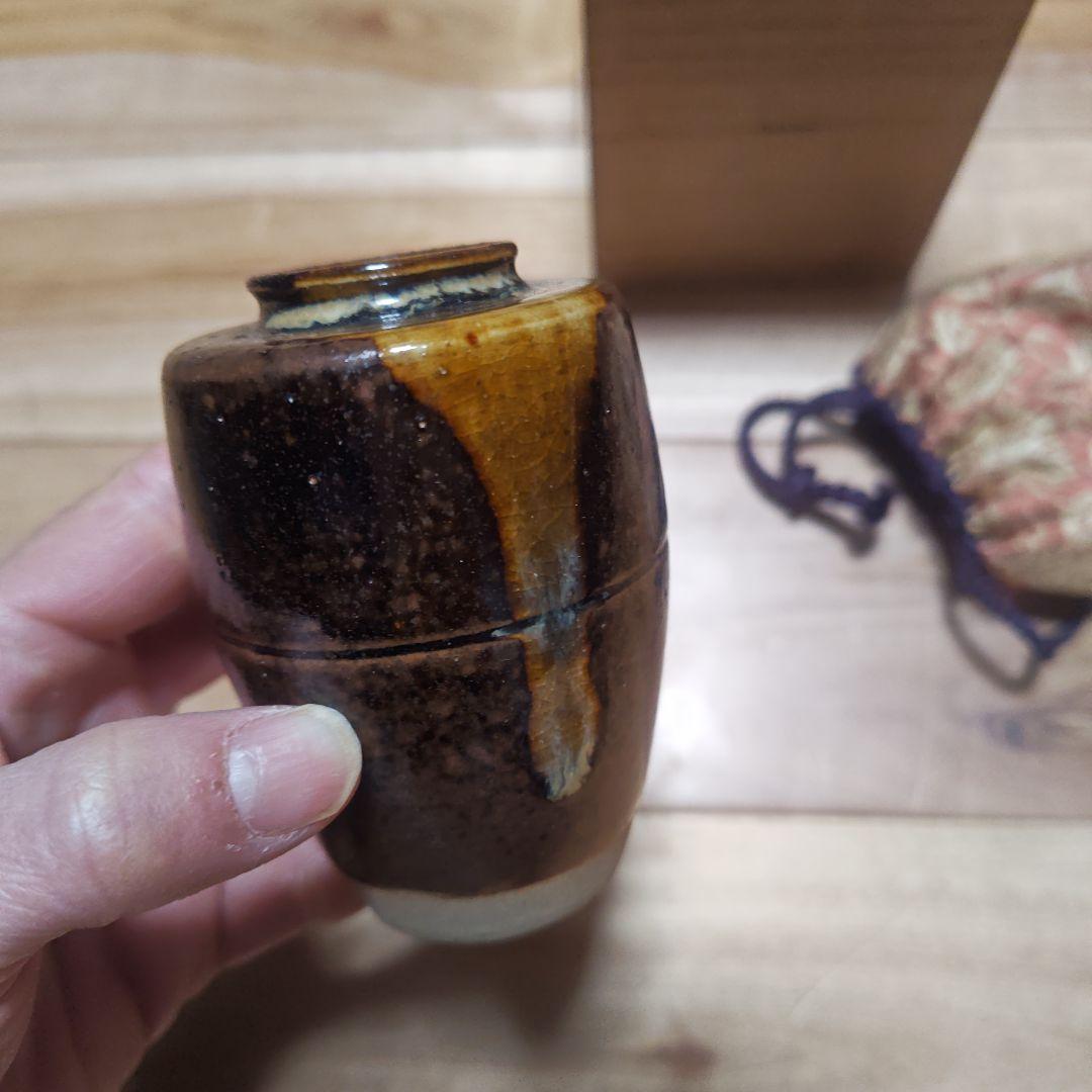 美品　膳所焼　茶入　淡海ぜぜ　陽炎園