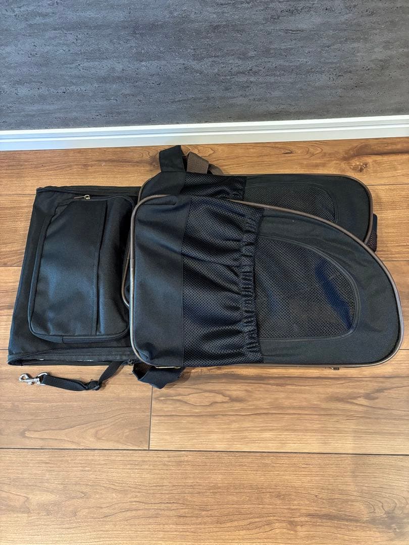 ポンポリース 3WAY タッチインリュック 犬猫用ペットキャリーバック ブラック