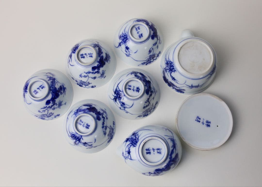 華中亭道八造 染付 煎茶器 宝瓶 茶道具 茶器