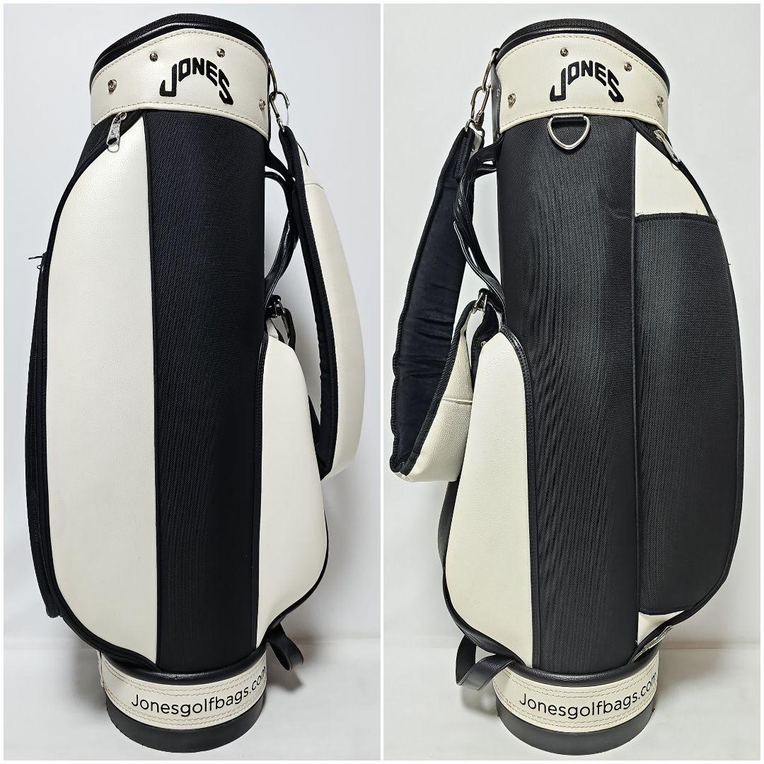 JONES　ジョーンズ　キャディバッグ　ブラック　ホワイト　フード難あり