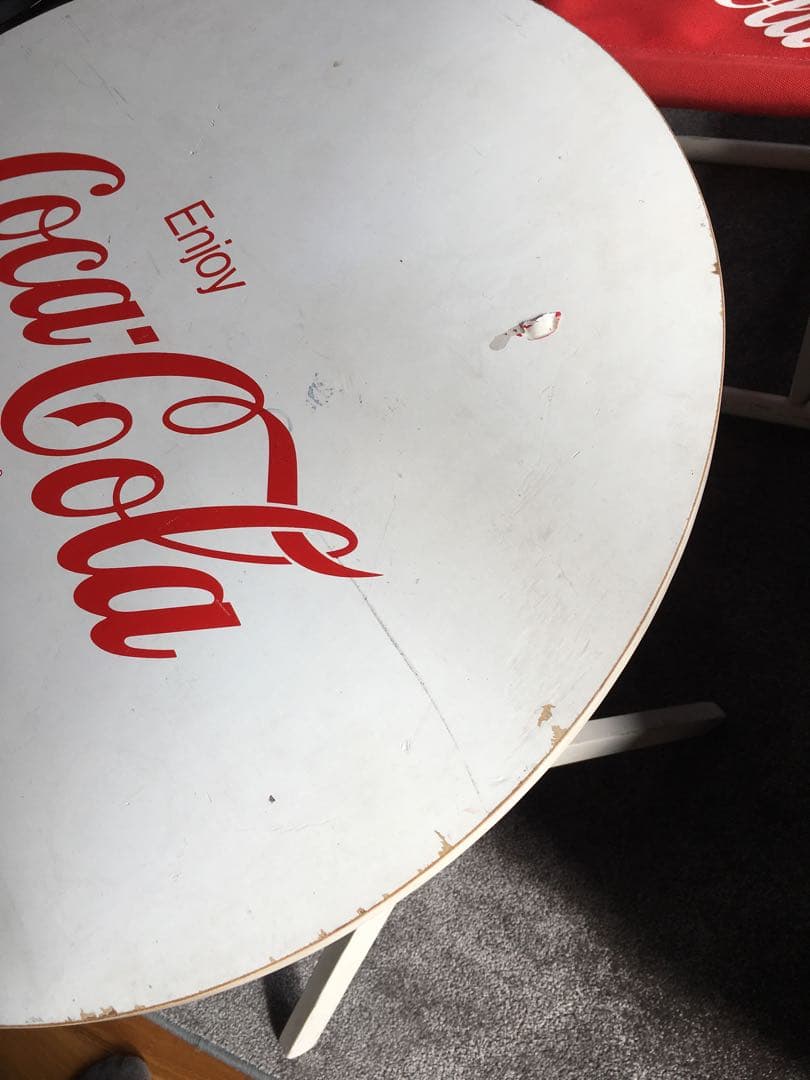 コカコーラ　テーブル　チェアー　セット　折り畳み