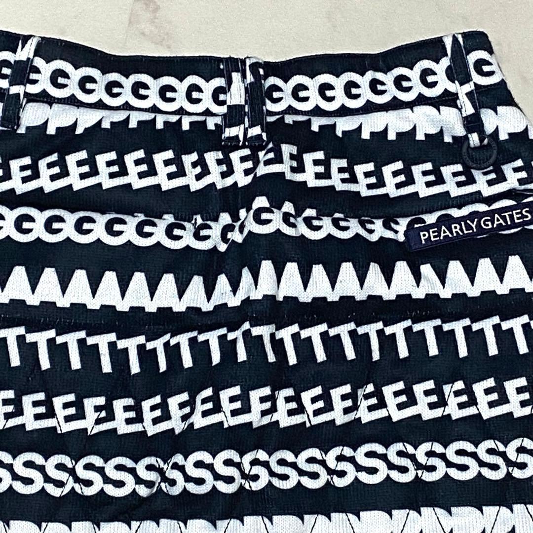 美品PEARLY GATES パーリーゲイツ 中綿スカート 総柄 ネイビー00