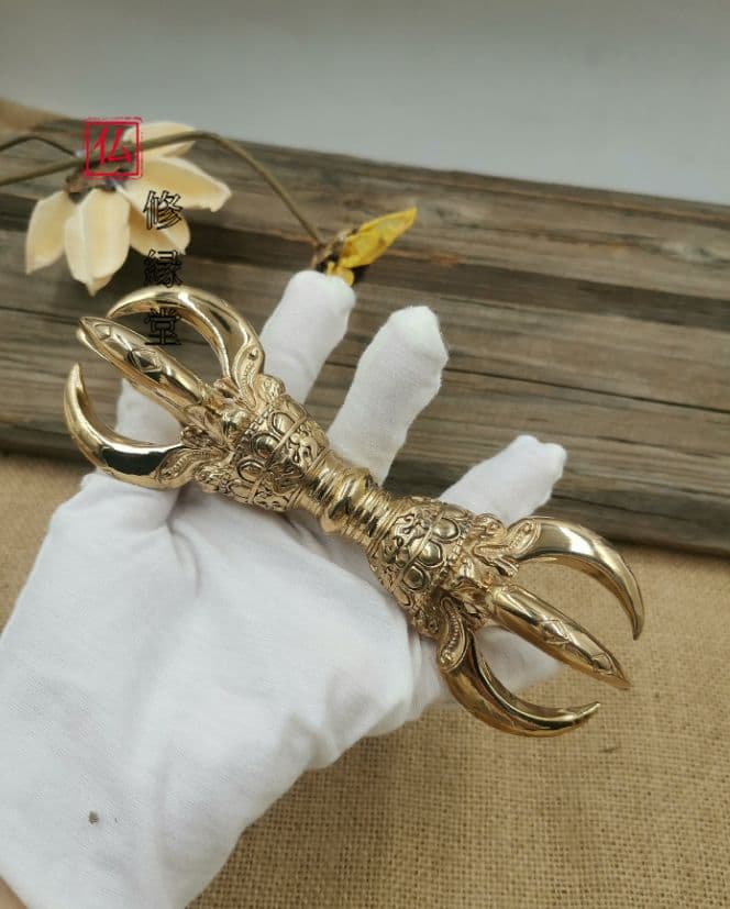 【修縁堂】五鈷杵 金剛杵 真鍮製 チベット仏教 真鍮 寺院仏具 法器