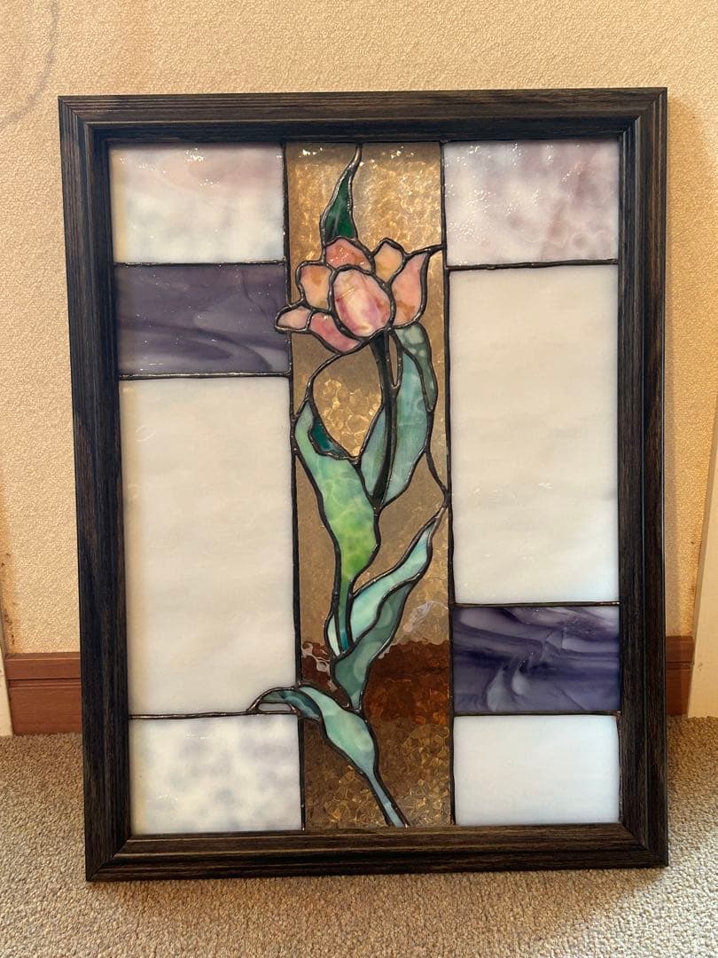 ピンクのチューリップ♦︎ステンドグラス