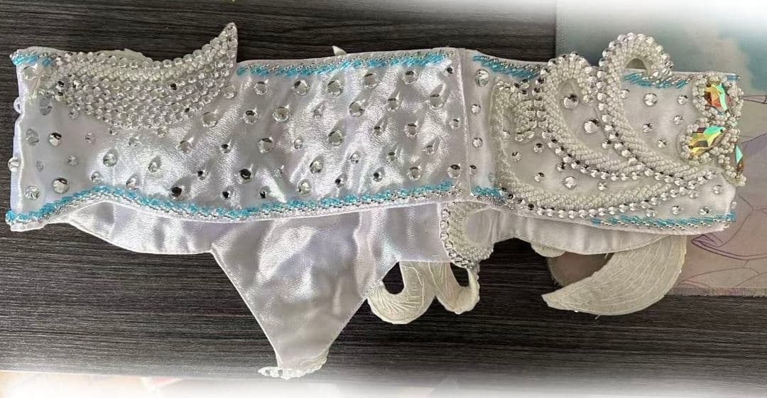 ベリーダンス衣装 セットアップ ブラ スカート ホワイト オーダーサイズ