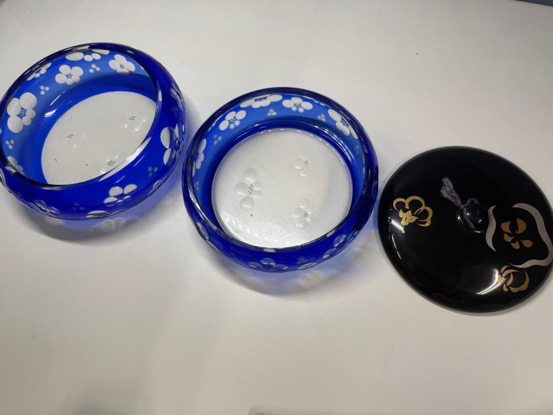 江戸切子　2段ボンボニエール