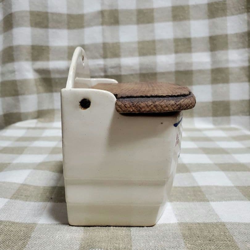 アンティーク　フランス　リュネヴィル　陶器製マッチ入れ　K&G