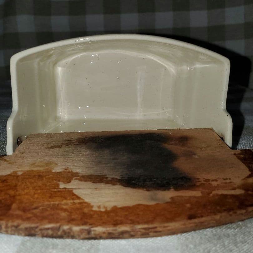 アンティーク　フランス　リュネヴィル　陶器製マッチ入れ　K&G