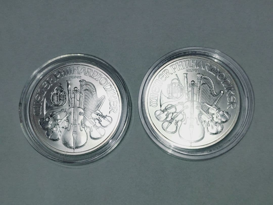 ウィーンフィルハーモニカー1オンス銀貨 2022年　２枚セット　ケース付き