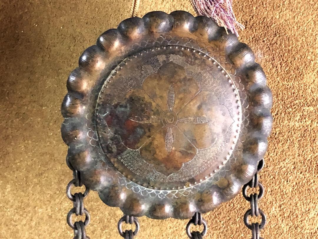 【 花角紋彫金連馬鈴 】　江戸時代　馬具装飾品