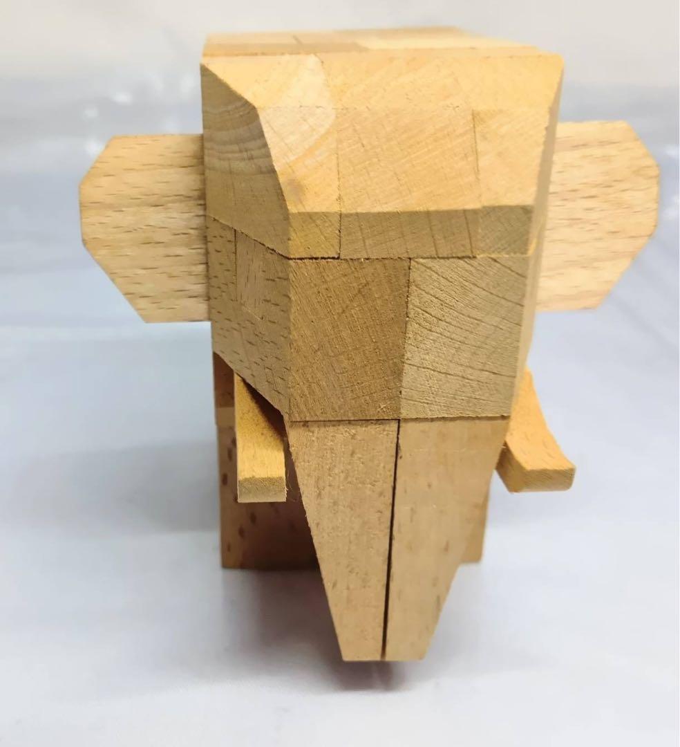 山中組木工房 　ゾウ　立体パズル　組木細工　グッドデザイン賞受賞　象　ぞう