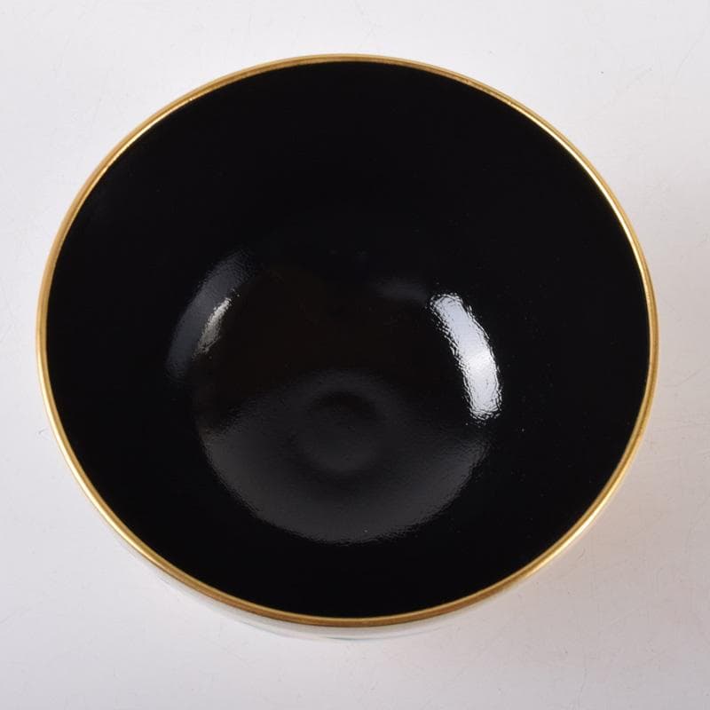 空色　茶道具　京焼橋本紫雲作　色絵金彩　鳥文　茶碗　共布共箱　C　7426