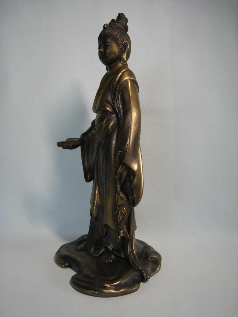 銅製　　悪鬼を除く魚籃観音像　　高村光雲