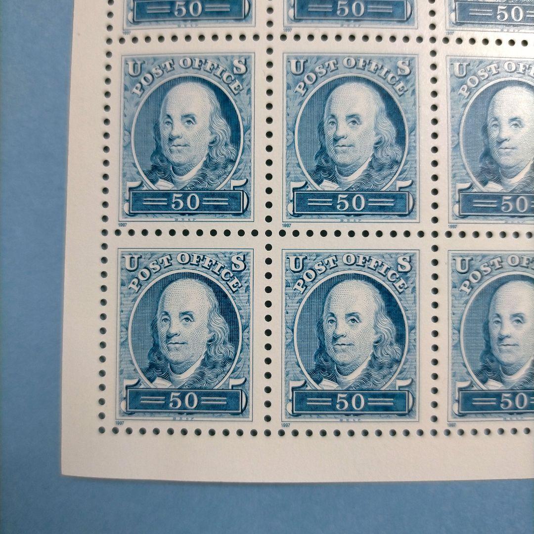 3184 外国切手 アメリカ 1997年 米国初の切手150周年記念シート