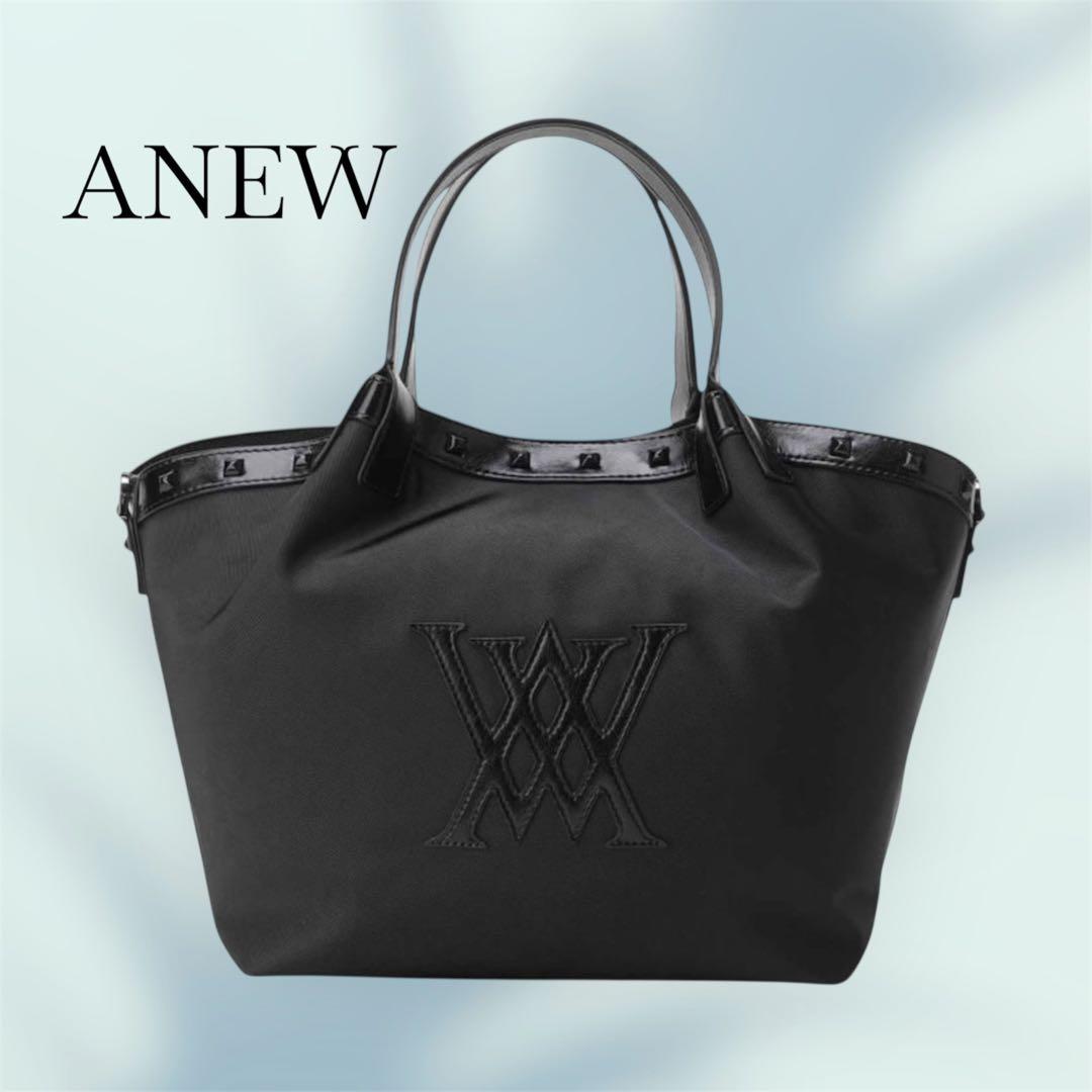 新品❤️タグ付き ❤️ANEW ロゴ　トートバッグ　ブラック人気商品