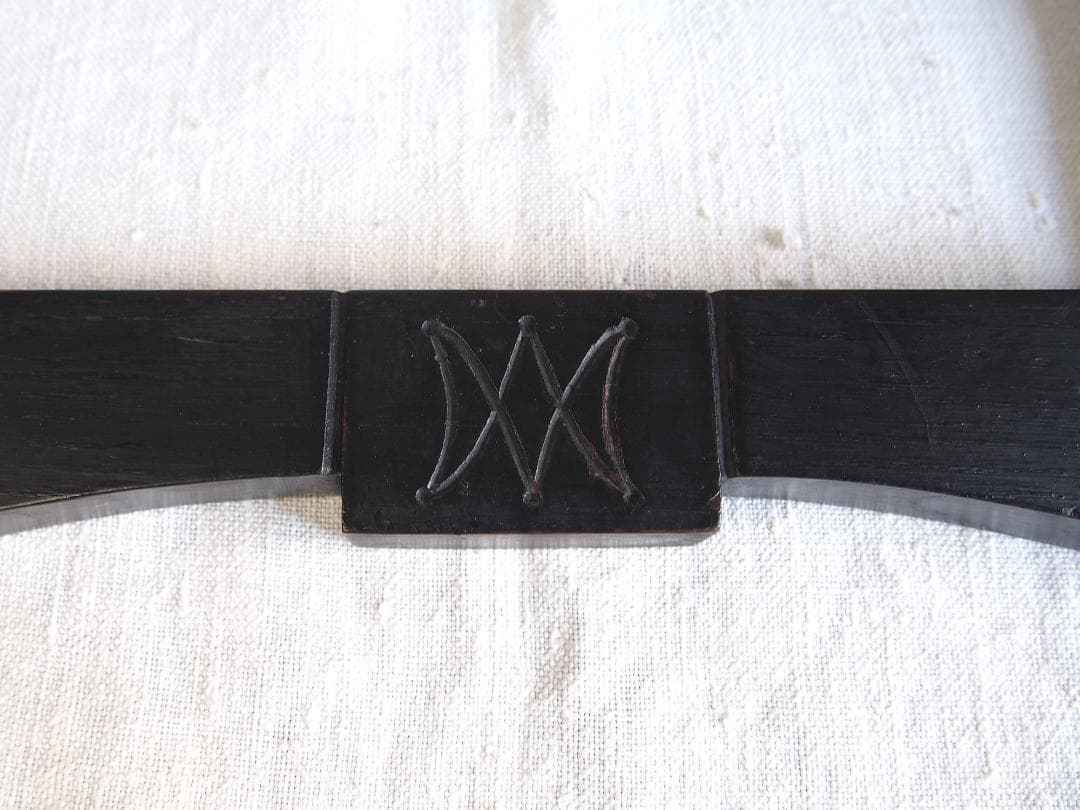 十字架と聖母マリアのイニシャルのある木製 フレーム 額縁 1900年/K344