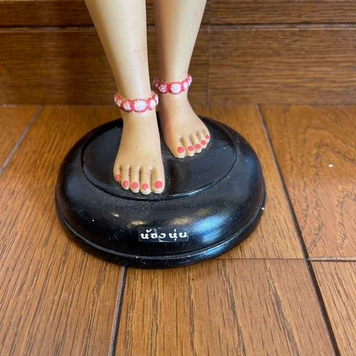 タイ 民芸品 女性像 祈りの女神像 陶器製 オブジェ インテリア 高さ約35cm