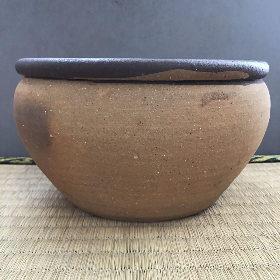 茶道具　南蛮内渋建水　八幡窯　堀野証嗣作　栞　共箱　S130KS