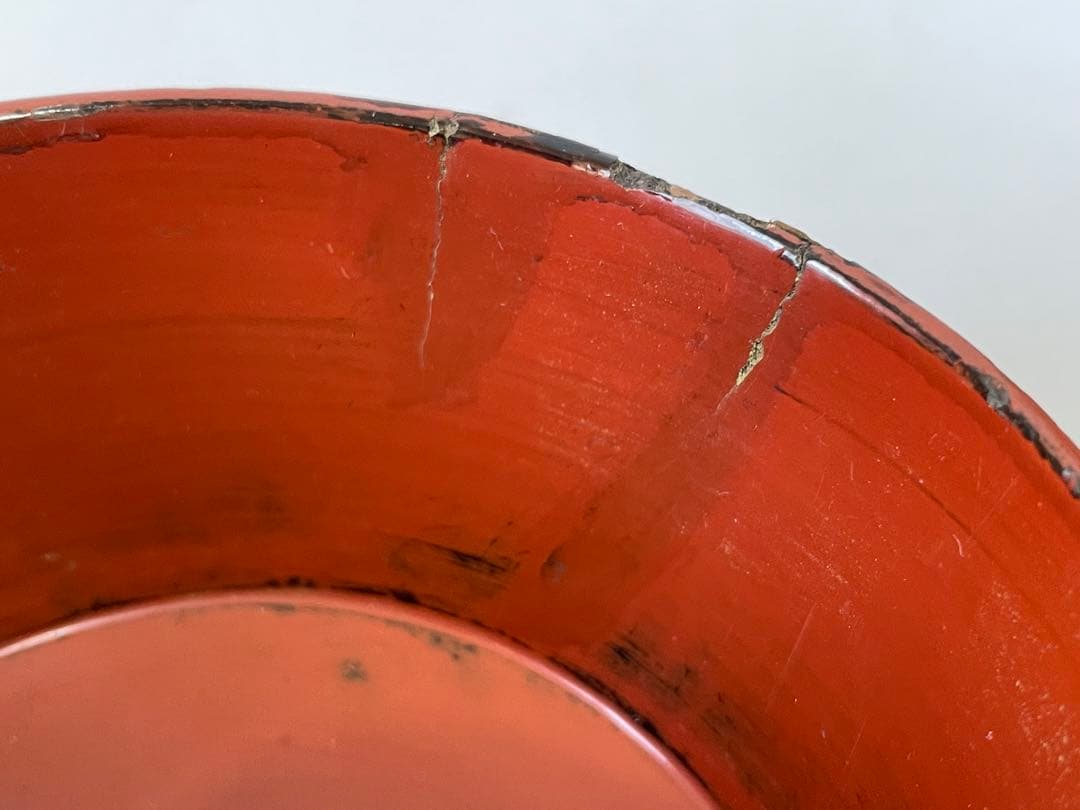 骨董　アンティーク　茶道具　根来　豆子香合　香合　仏具　朱塗　漆器　桃山時代