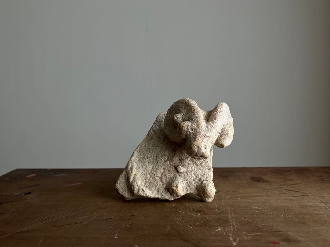 【美しい、、古代中国の羊像 新石器時代後期頃 前3000～2000年】骨董発掘