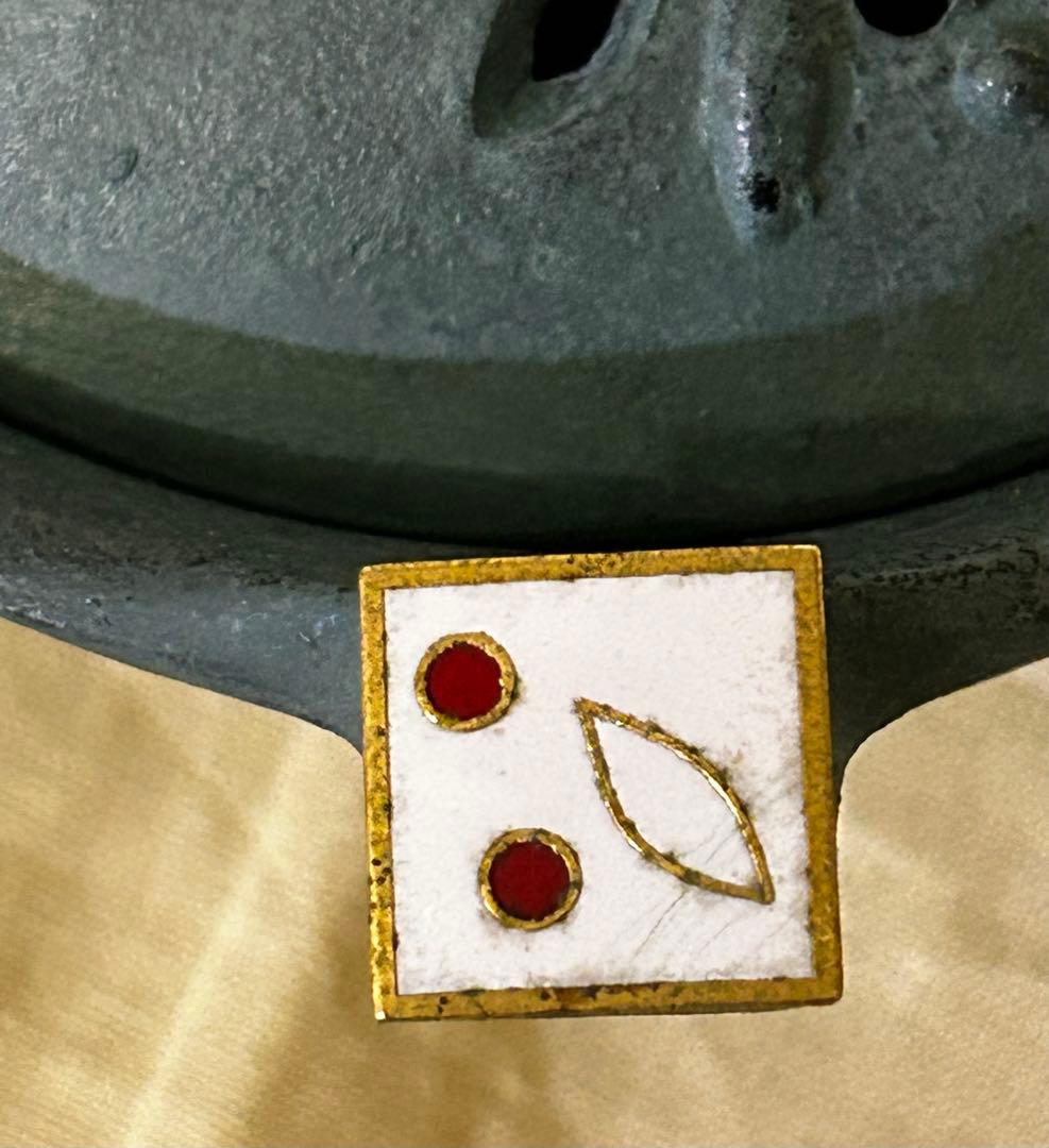 1989年製 石黒 鏘ニ 作 青銅製 手付 香炉「南天」