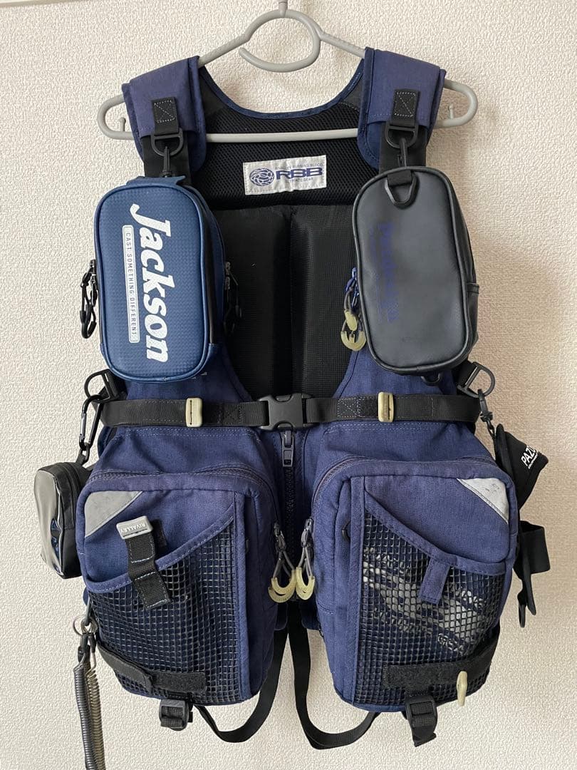 rbb ウェーディングゲームベスト　ネイビー　ポーチ3個グリップホルダー1個付き
