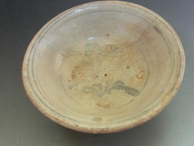 酒盃■安南染付酒盃 ぐい呑み 古い酒器 李朝 古玩 唐物 中国 時代物骨董■