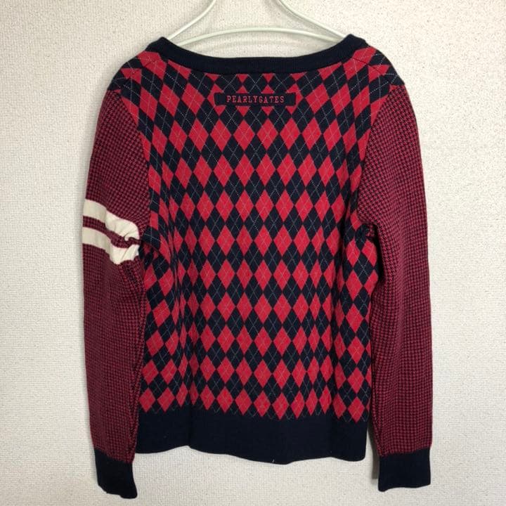 パーリーゲイツ アーガイル柄 ニット カーディガン 美品 激安‼️