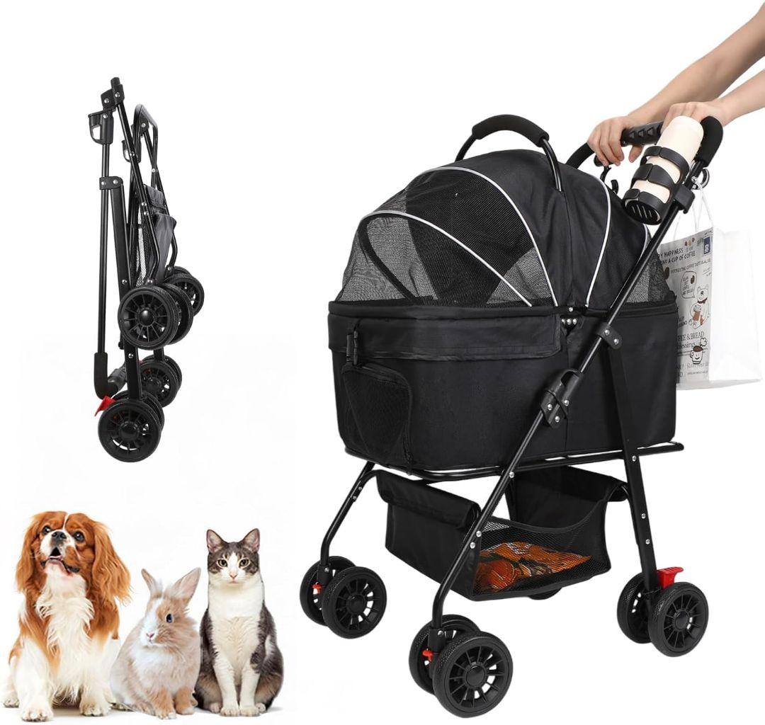 未使用　ペットカート バギー 分離型 キャリー わんわん　ブラック 犬 中型犬