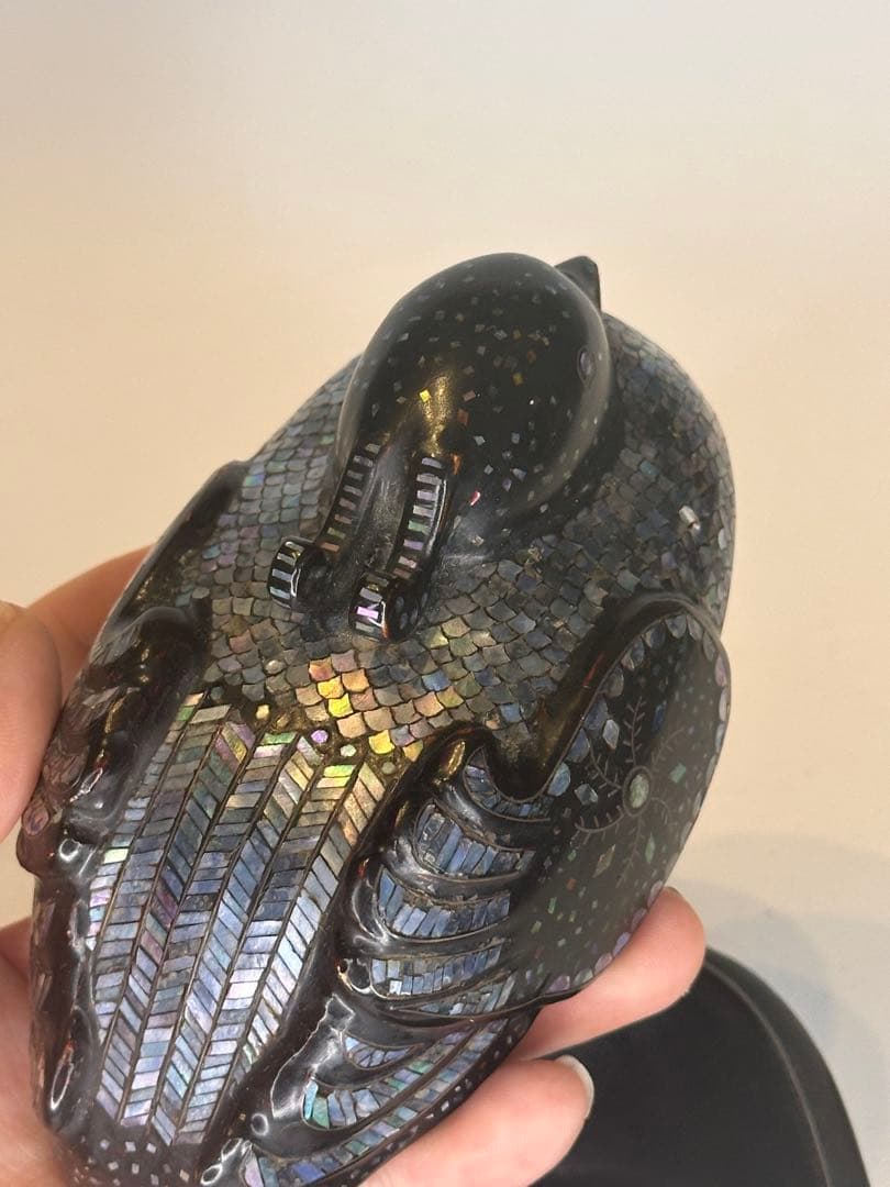 最終価格」希少品 鳥形香合 鴛鴦 蒔絵 螺鈿細工 茶道具