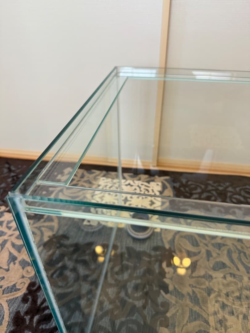 60.45.45オーバーフロー水槽 透明ガラス パイプ付き