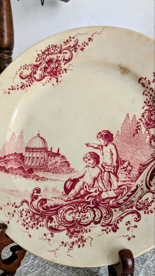 Bordeaux ボルドー窯 トリアノン 天使のプレート フランス