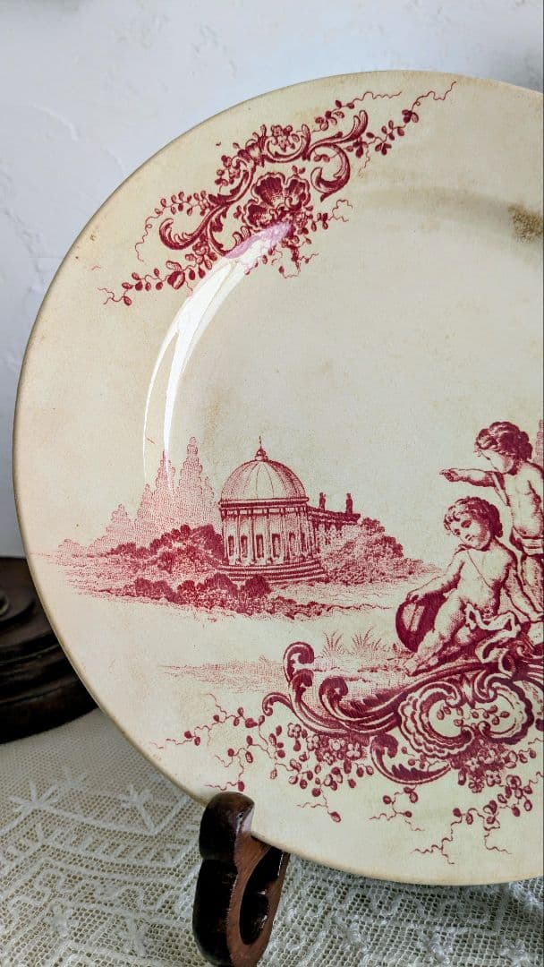 Bordeaux ボルドー窯 トリアノン 天使のプレート フランス