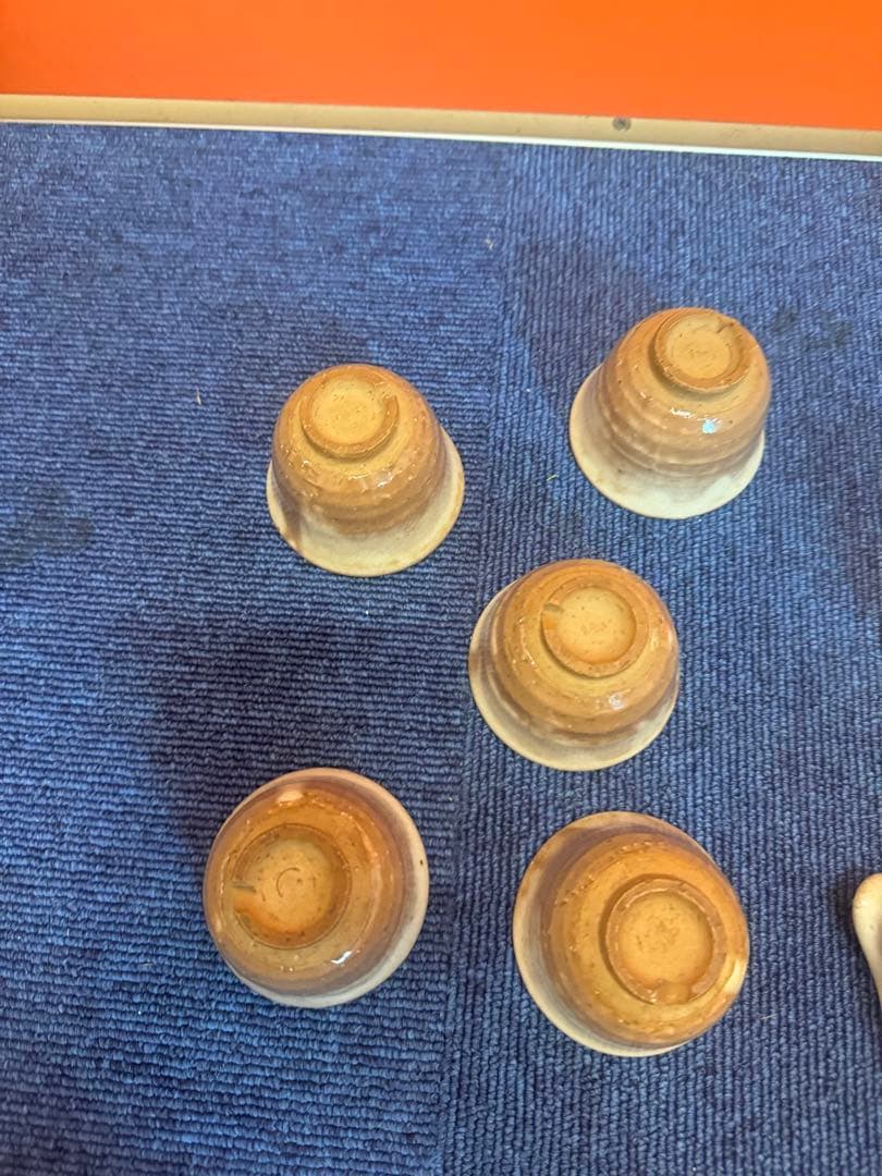 1642 萩焼　茶器セット　宝瓶1客　湯冷し1客　猪口6客