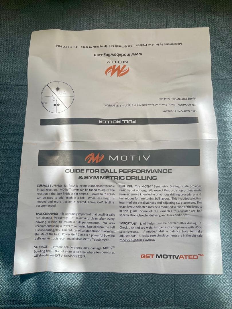 MOTIV PRIMAL RAGE ボウリングボール (新品未使用)