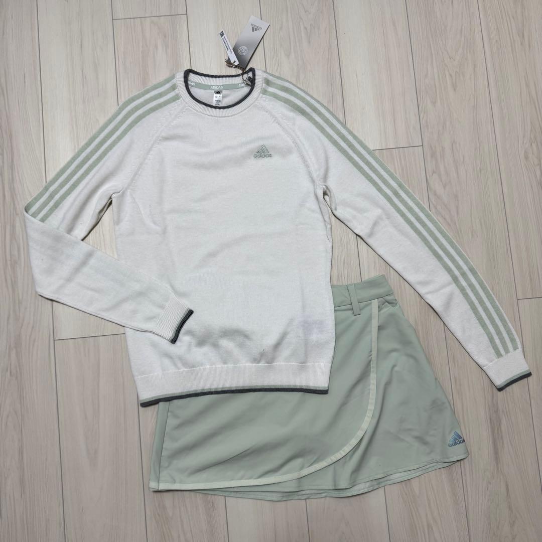 新品 アディダス セットアップ ゴルフ セーター 長袖 巻きスカート 秋冬