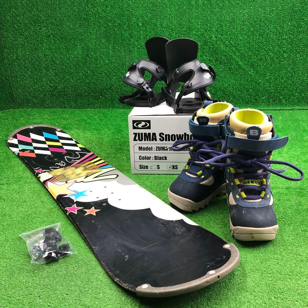 宝-648子供用スノーボードセット板108cm ビンディング新品 メンテナンス済