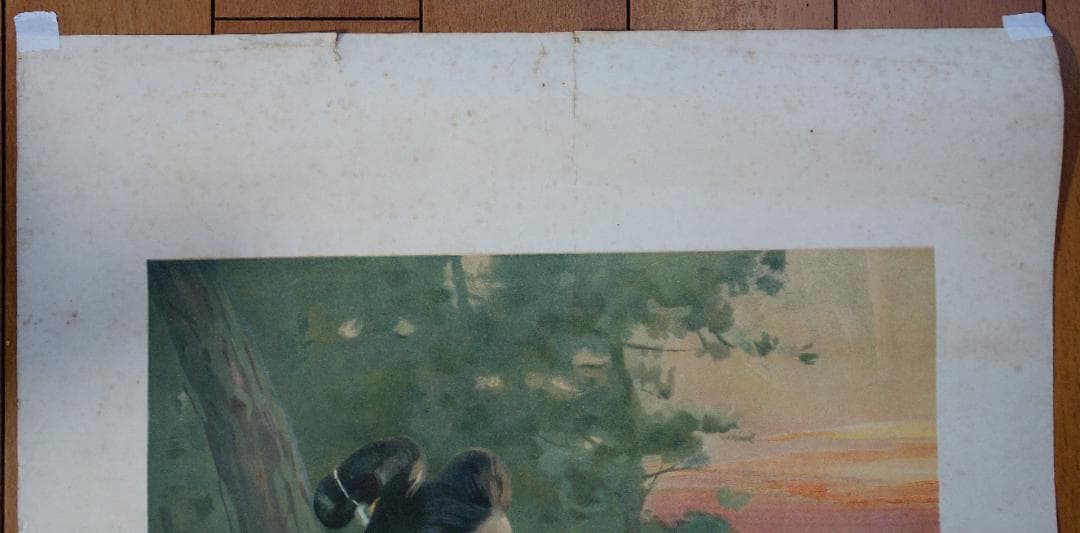 骨董　アンティーク　明治時代　絵　ポスター　レトロ　骨董 【送料無料・匿名配送】