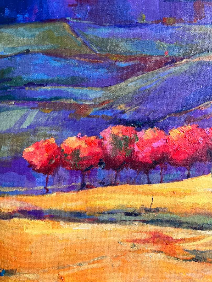 風景画 油彩 木製フレーム