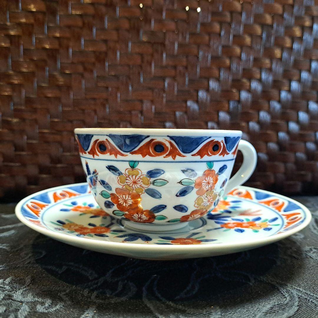 源右衛門　染錦　コーヒーカップ(6セット)