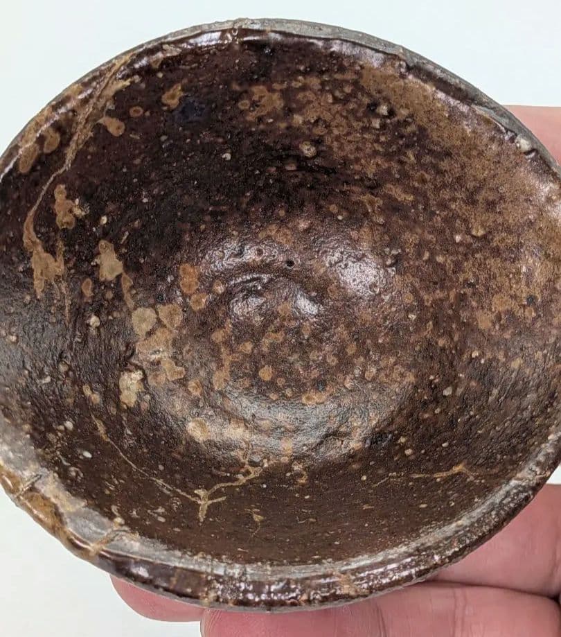 隠崎隆一 備前焼 酒呑 共箱共布 ぐい呑 酒器 酒盃 酒杯 食器 お猪口 在銘