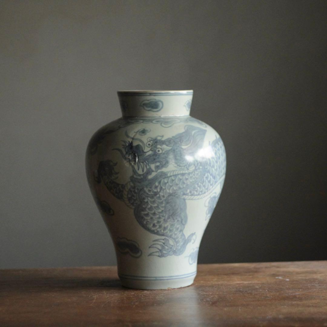 李朝 青花 壺 染付 朝鮮美術 古美術 古道具 アンティーク