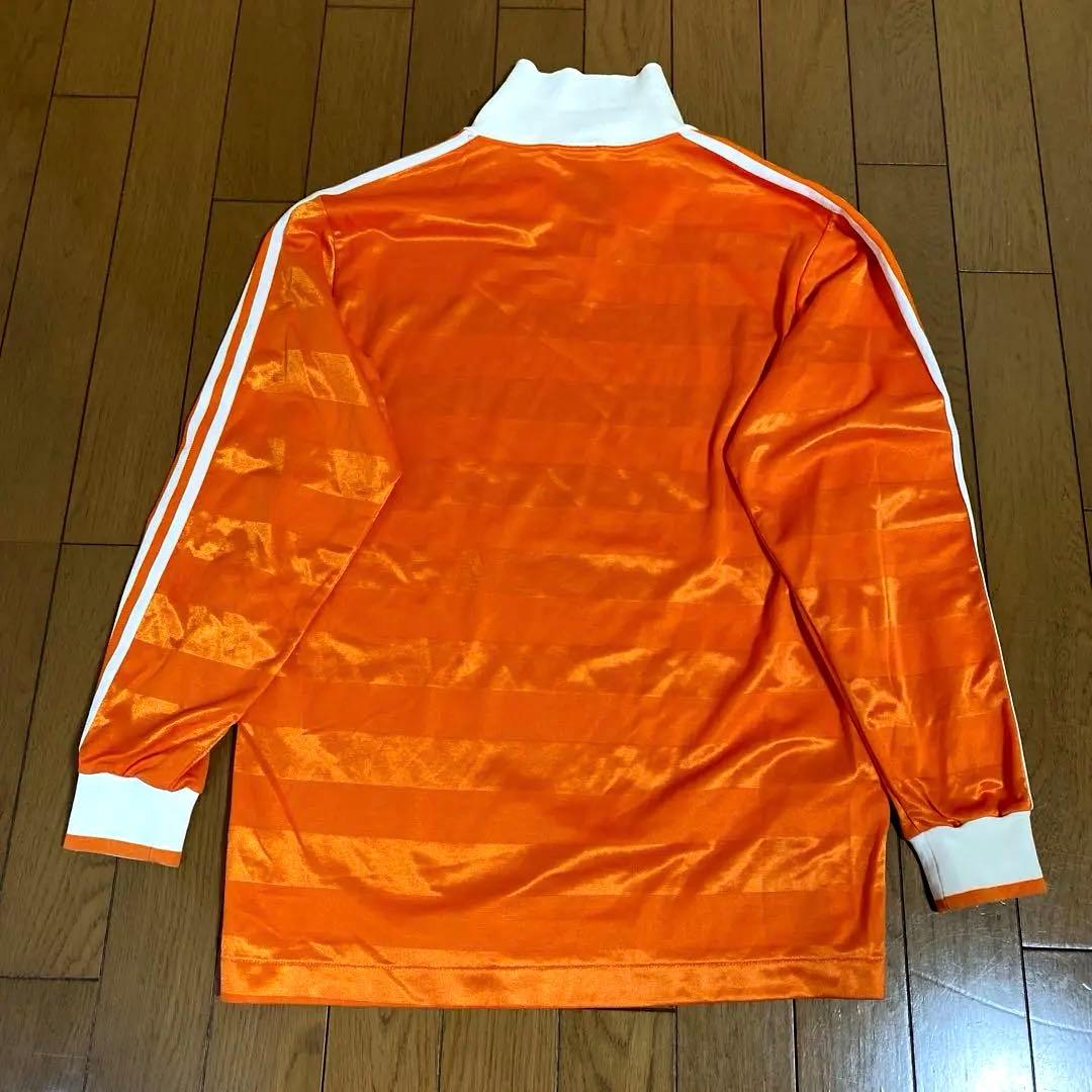 adidas デサント　80〜90s 長袖 オレンジ　ヴィンテージ　トレフォイル